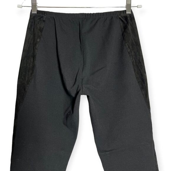 Lafayette 148 Leather Suede Front Stretch Skinny Pants SIZE S Black Leggings - Picture 9 of 11